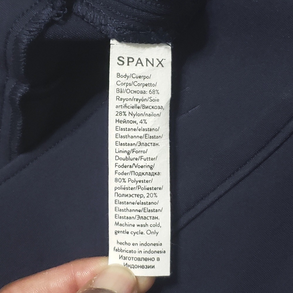 NWT Spanx The Perfect Pant Slim Straight Navy Blue Petite Medium 20254Q - Picture 5 of 12